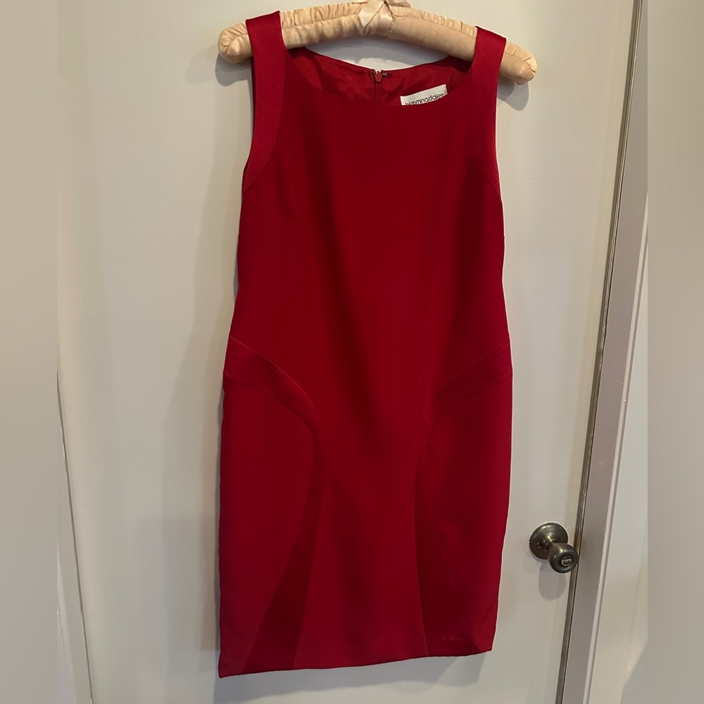 Bloomingdale's Vibrant Red Cocktail Dress with matching Blazer - Size 12P